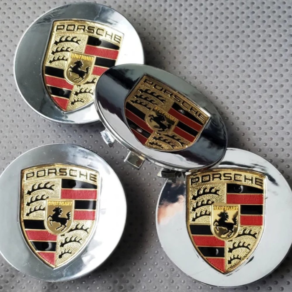 4 Pcs Chrome OEM 76mm Wheel Center Caps fit Porsche Wheel Rims 7L5601149 7PP60…